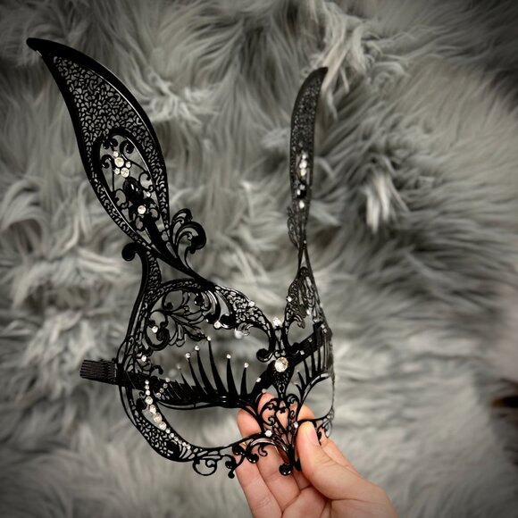 Bunny Masquerade Mask Venetian Laser Cut Rabbit Party Masks - Picture 4 of 4